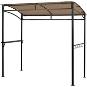 Gazebo per barbecue 216 x 134 x 211 cm con ripiano portaoggetti e ganci design elegante in metallo marrone 20_0014393