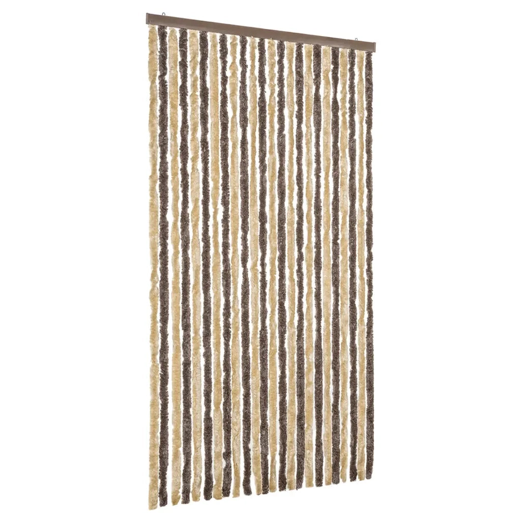 Tenda Antimosche Marrone Scuro e Beige 100x230 cm in Ciniglia CFW3526242