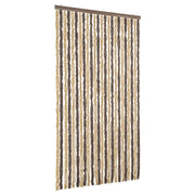 Tenda Antimosche Marrone Scuro e Beige 100x230 cm in Ciniglia CFW3526242
