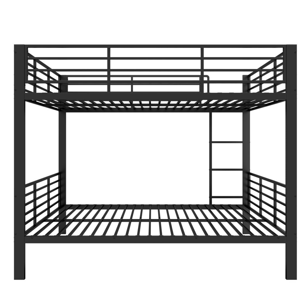Letto a castello matrimoniale 140x200 cm in metallo nero; struttura silenziosa