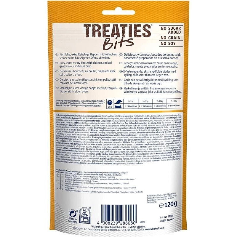 TREATIES BITS POLLO BACON SNACK PER CANI 120 GR