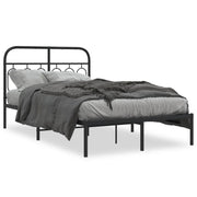 Letto matrimoniale | Letto per adulti | Giroletto con Testiera in Metallo Nero 120x190 cm