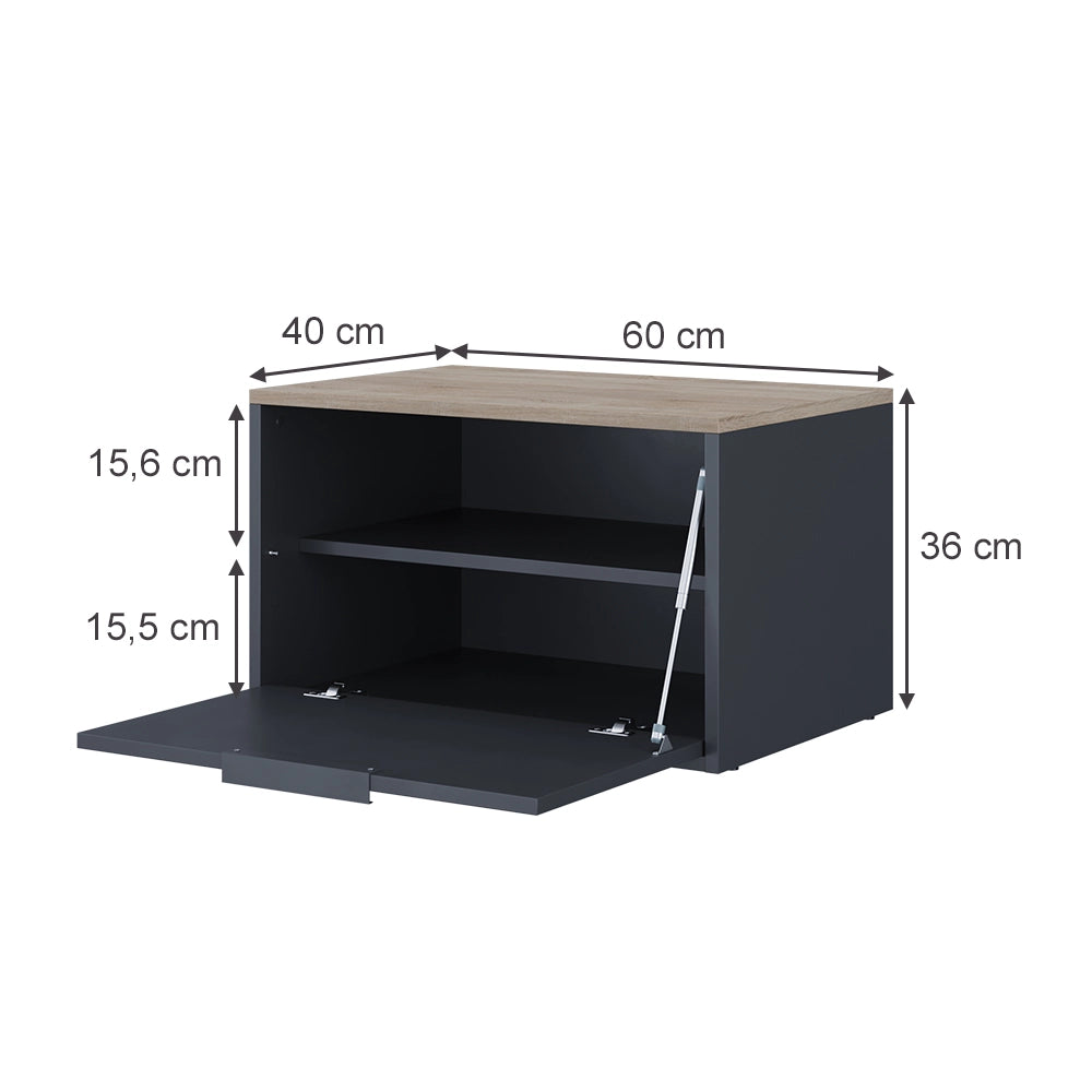Vicco Credenza Antracite/Sonoma 60 x 36 cm con porte