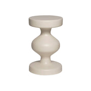 Tavolino, fine divano, comodino in metallo, crema