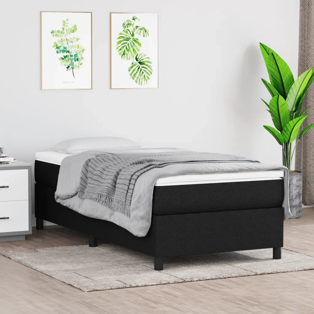 Struttura Letto a Rete a Molle Nero 90x190 cm in Tessuto 3120824