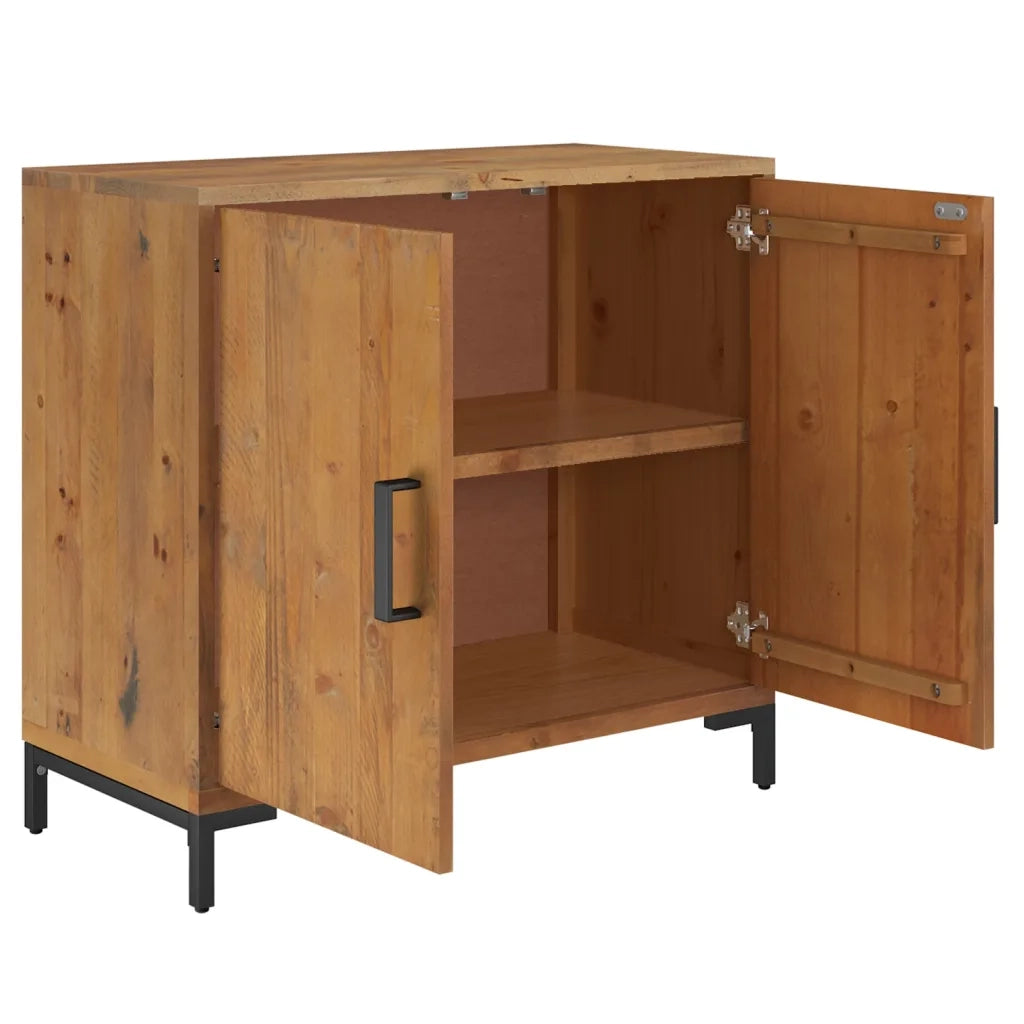 Credenza Marrone 75x35x70 cm Legno Massello di Pino Riciclato cod mxl 5494