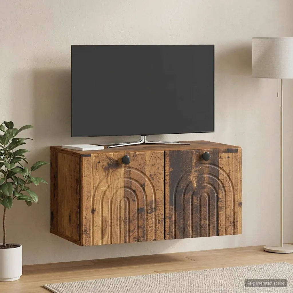 Mobile Porta TV da Muro Legno antico 59,5 x 31 x 30 cm 898203