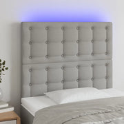 Testiera a LED-Testata con LED Grigio Chiaro 100x5x118/128 cm in Tessuto 219208