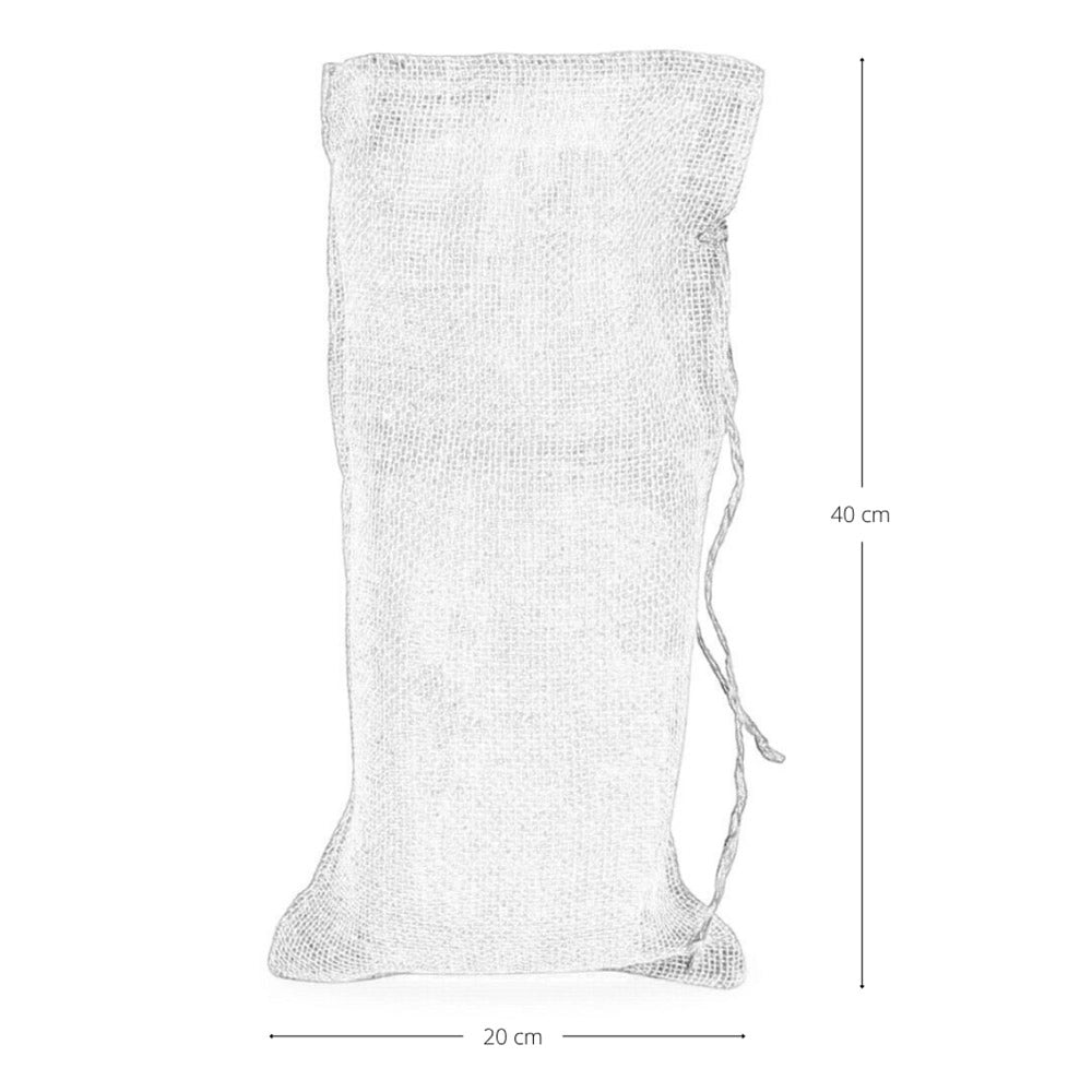 Set da 10 Sacchi in Juta naturale resistenti e riutilizzabili cm 20 x h 40