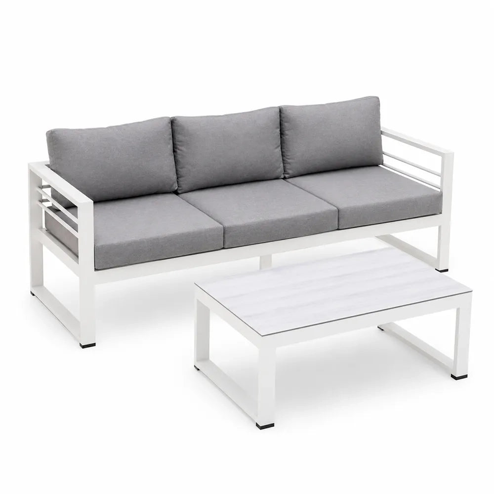 Divano Leros (3 posti) - Grigio/Bianco