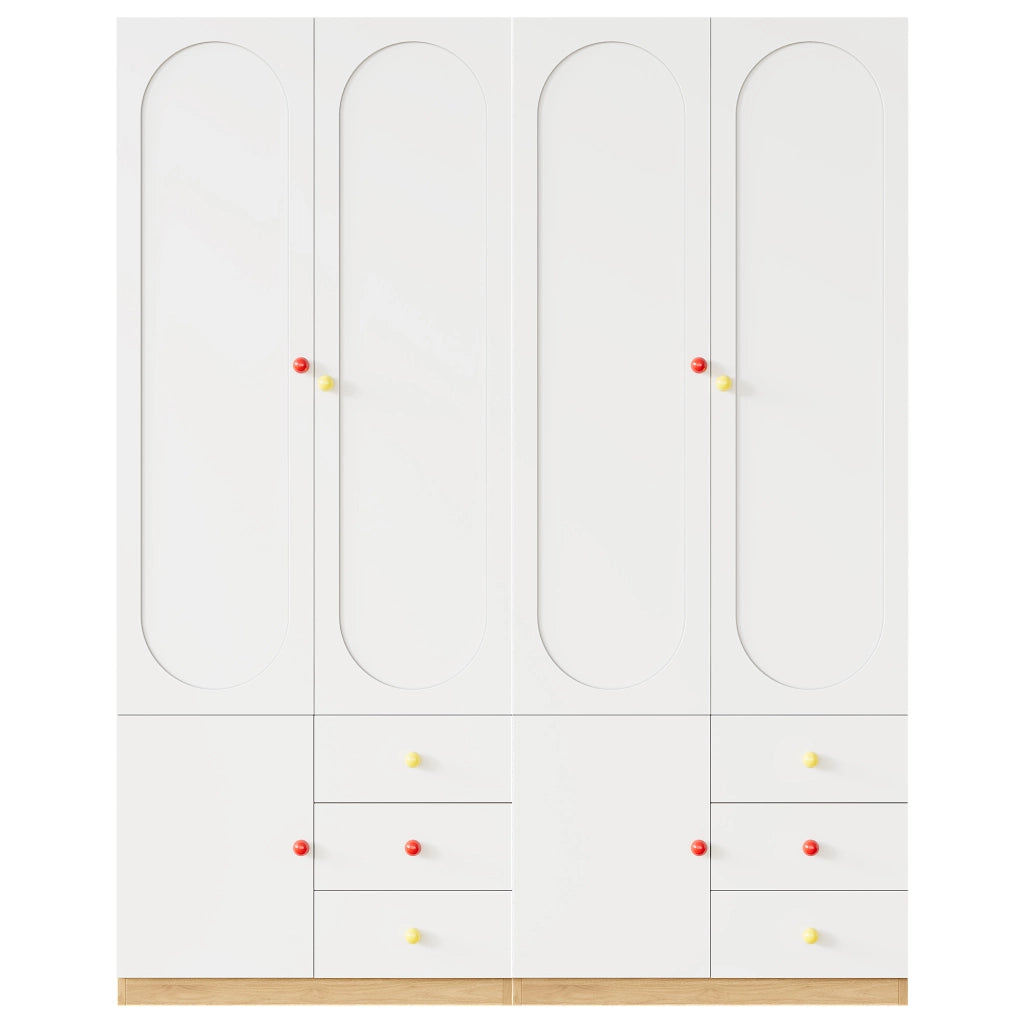Set 2 armadi 2 ante guardaroba bianco laccato e cassetti armadio per cameretta