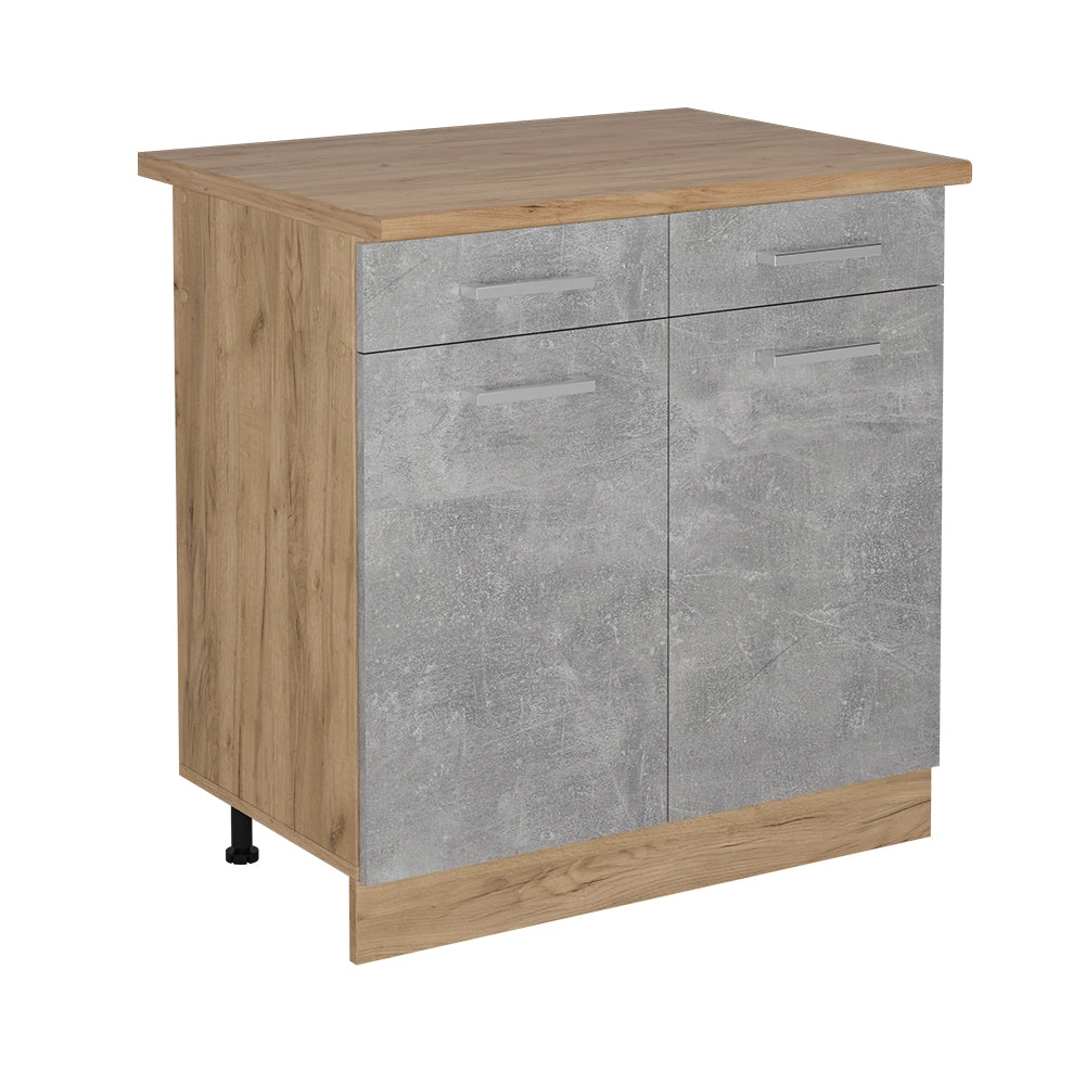 Vicco Mobiletto base per cucina Calcestruzzo 80 cm , PL Rovere