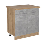Vicco Mobiletto base per cucina Calcestruzzo 80 cm , PL Rovere