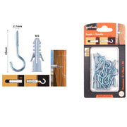 Trade Shop - Set 12 Pezzi Viti Vite A Gancio 2.7x40mm + Tasselli Con Alette Tassello M6 90736 -