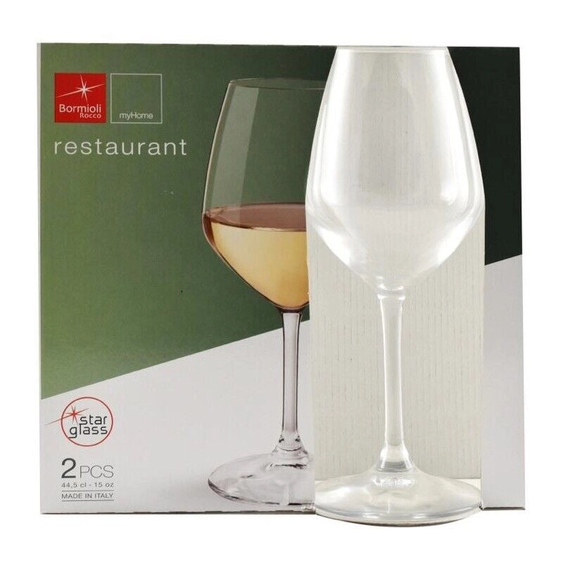 RESTAURANT CALICI PER VINO BIANCO IN SET DA 2 PEZZI REASLIZZSTI IN VETRO