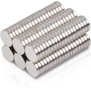 Minimagneti Neodymium in acciaio inossidabile, 120 pezzi, diametro 5 mm, spessore 1 mm, magneti forti a forma rotonda e piatta per uso su tavolo magnetico, frigorifero, whiteboard, foto e calendario.