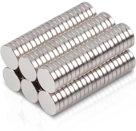 Minimagneti Neodymium in acciaio inossidabile, 120 pezzi, diametro 5 mm, spessore 1 mm, magneti forti a forma rotonda e piatta per uso su tavolo magnetico, frigorifero, whiteboard, foto e calendario.