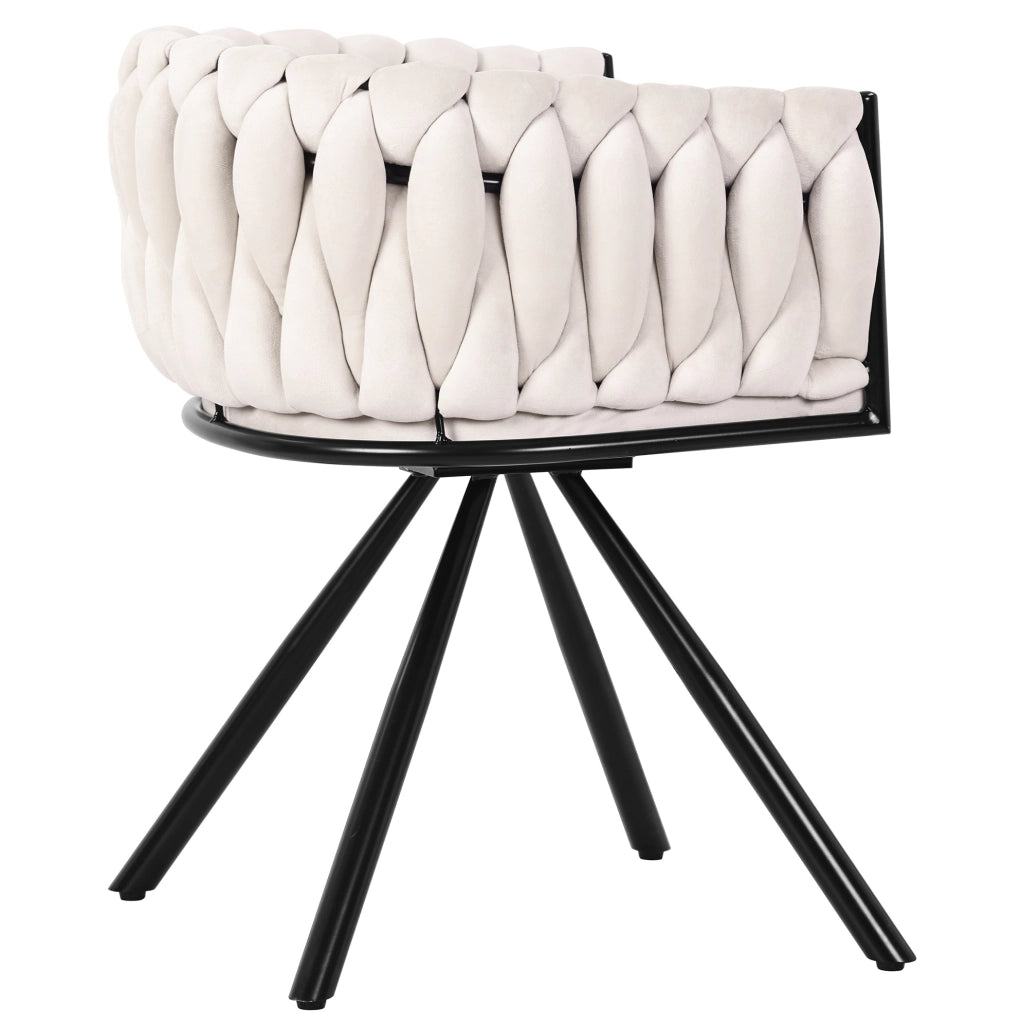 Sedia da pranzo girevole 59.06x55.25x45.72 cm in velluto; ergonomica; beige