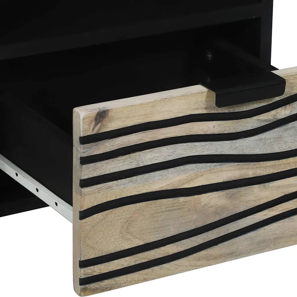 vidaXL Armadietto TV Bianco 70 x 33 x 46 cm legno massello di mango