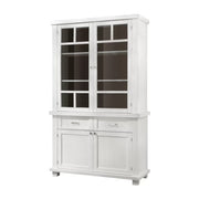 Cristalliera shabby in legno massello 4 ante 2 cassetti bianco opaco l.120 p.45 h.198 - Mobili 2G