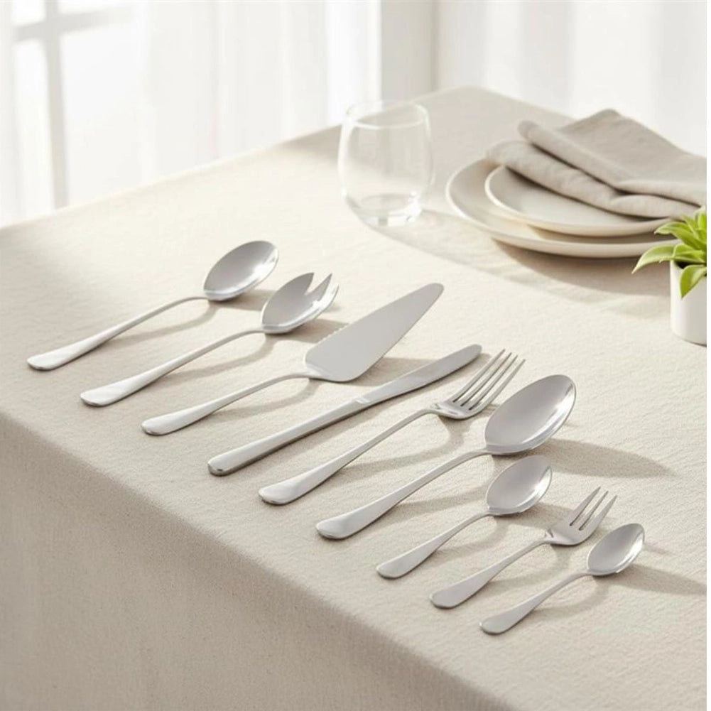 Set Posate 75Pz 12 Persone in Acciaio Inox Cucchiai Cucchiaini Forchette Coltelli