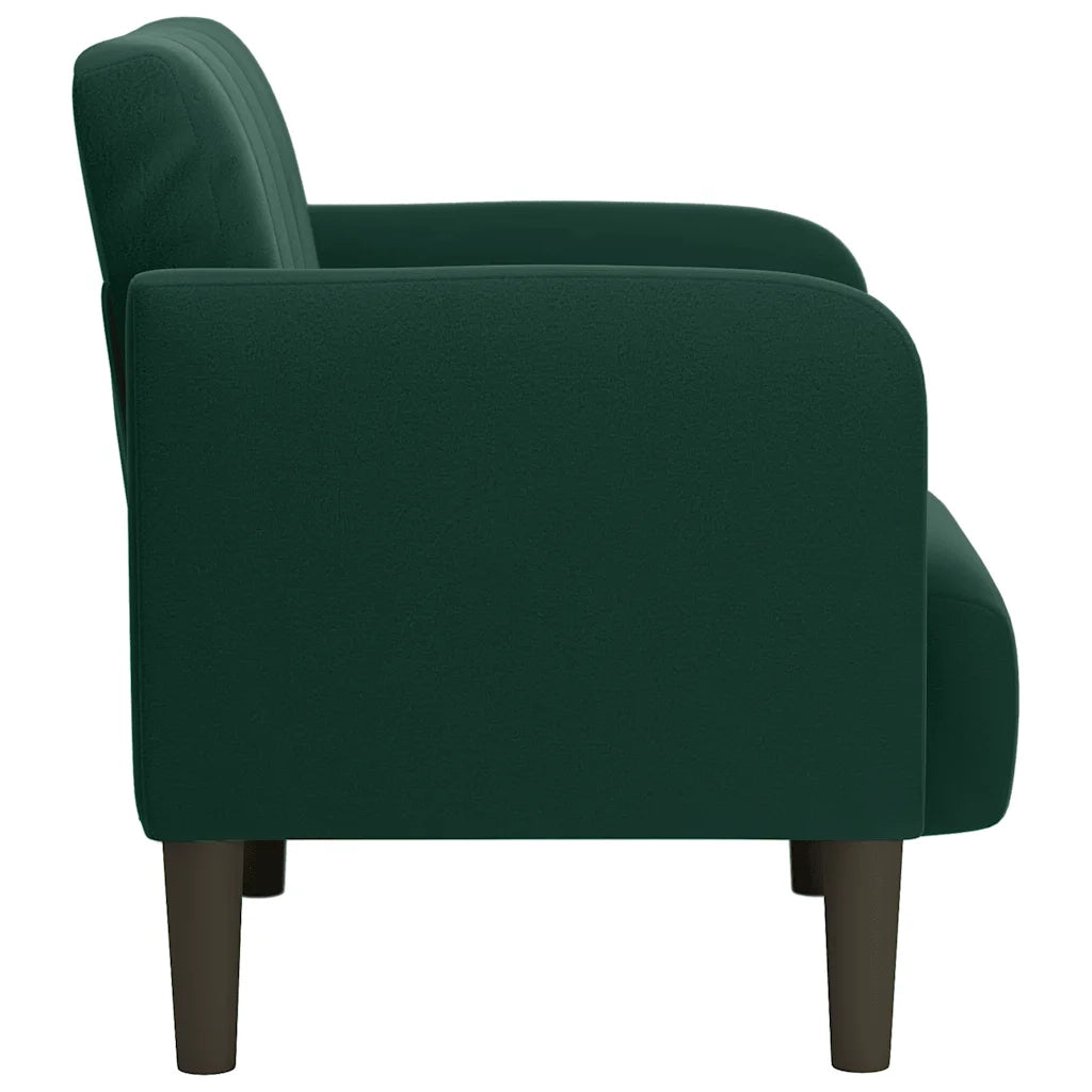 Divano Sedia con Braccioli Verde Scuro 54 cm in Velluto 4100580