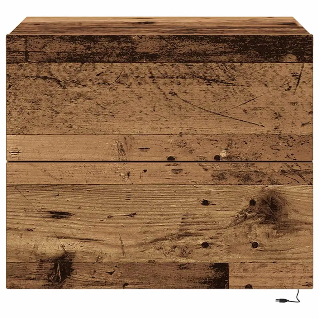 Set di 2 Comodini | Armadio da Notte | Mobiletto da notte Legno vecchio 50 x 39 x 41 cm