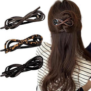 Set di 3 clip per capelli con fibbia in pelle, clip a becco di anatra, asta per coda di cavallo - accessori per capelli per signore e ragazze con capelli spessi.