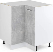 Mobile ad angolo cucina R-Line, Calcestruzzo, 75.6 cm senza piano di lavoro, per la libera combinazione all'interno di sistemi cucina modulari