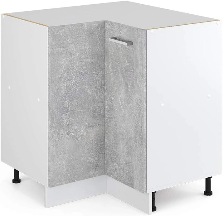 Mobile ad angolo cucina R-Line, Calcestruzzo, 75.6 cm senza piano di lavoro, per la libera combinazione all'interno di sistemi cucina modulari