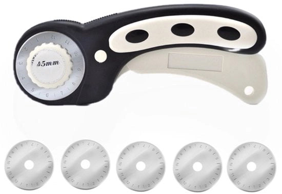 Sniditore rotante - 45 mm - Acciaio inossidabile - Ergonomico - Nero, 1 pezzo