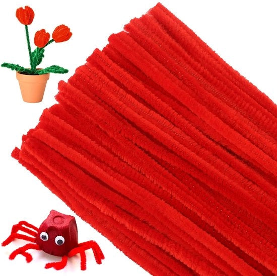 Set di pennelli in chenille - Decorativi - 100 pezzi - Colori vari - per bambini