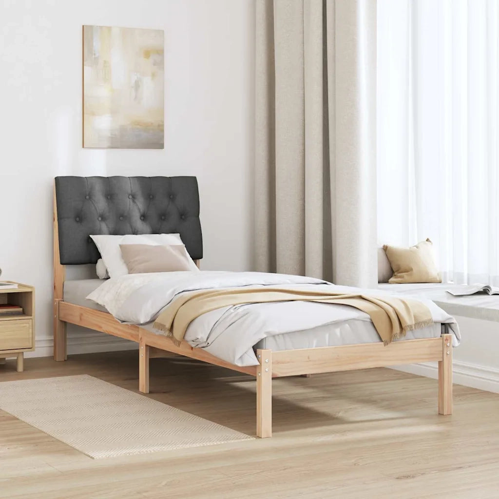 Letto con Testiera Rivestita con testiera Marrone 75 x 190 cm 878860