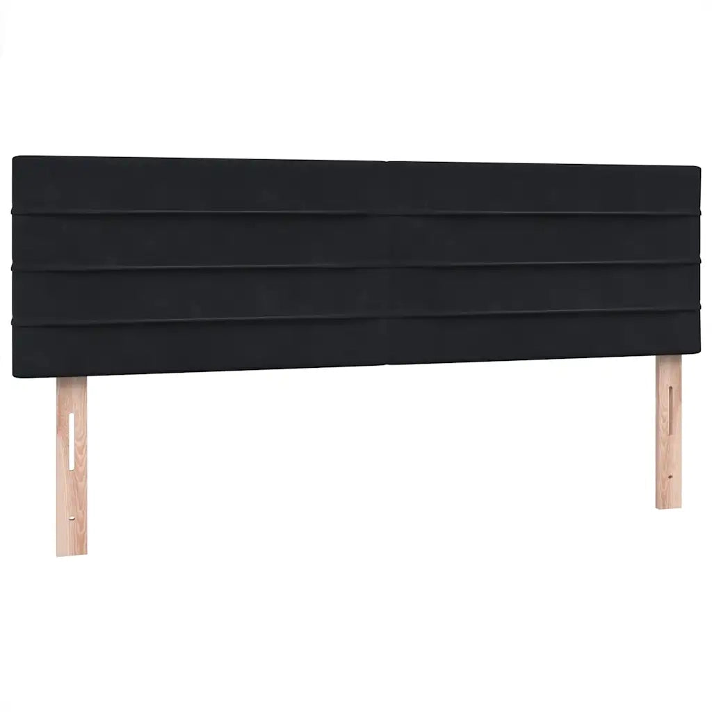 Giroletto a Molle con Materasso Nero 160x210 cm in Velluto