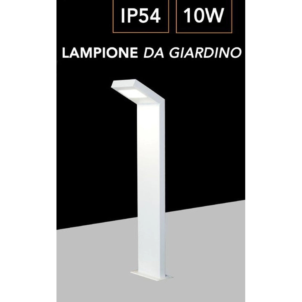 Trade Shop - Lampada Applique Led Da Giardino 10w Ip54 Lampione Bollard Da Terra Luce 4000k 954pa-h580 -