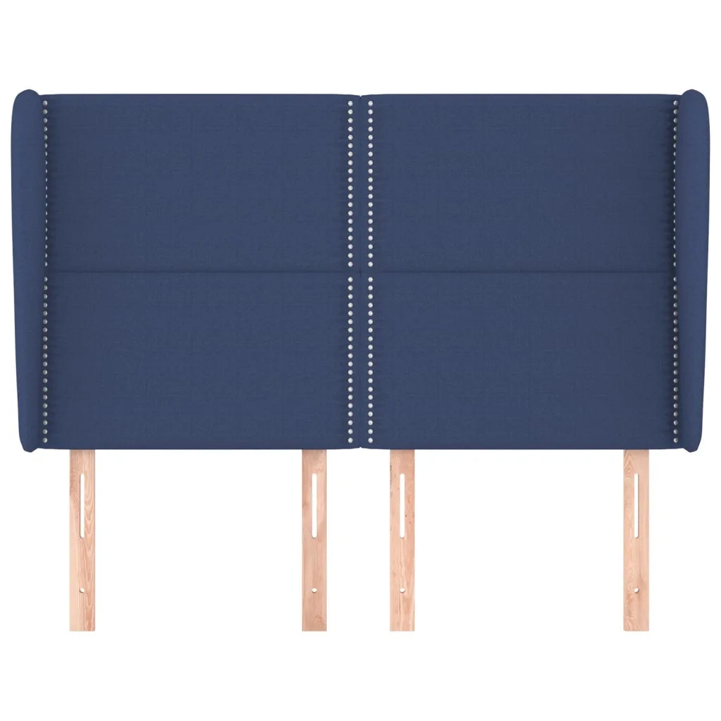 Testiera | Testata ad Orecchio Blu 147 x 23 x 118/128 cm in Tessuto