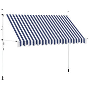 Tenda da Sole Retrattile Manuale 350 cm a Strisce Blu e Bianche cod mxl 25276