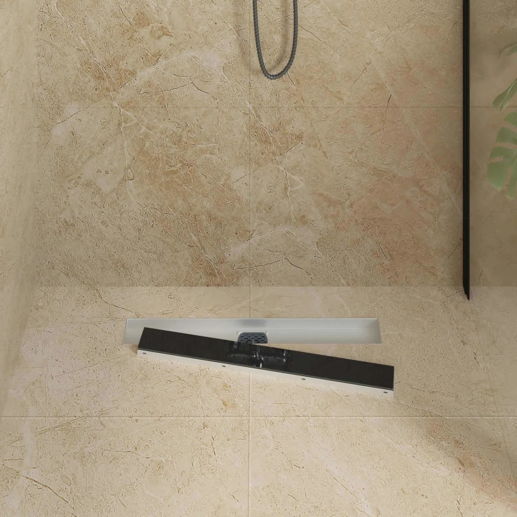 Scarico doccia con copertura in vetro e sifone a 360° 60 cm