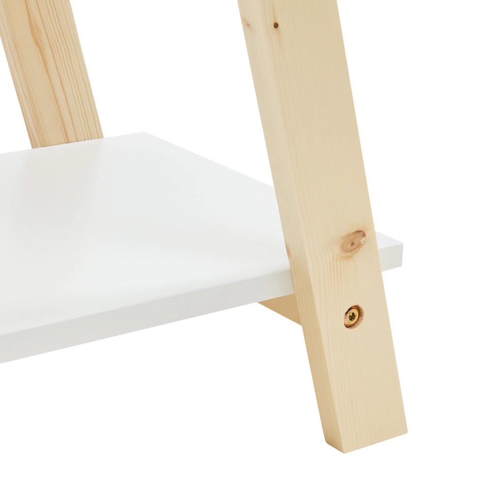 Scaffale a Scala per Cameretta Vanlilu Libreria Bassa per Bambini 145x65x32 cm Naturale / Bianco [en.casa]