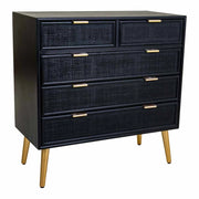 Cassettiera in legno e rete laccata nera 80x39,5x81h