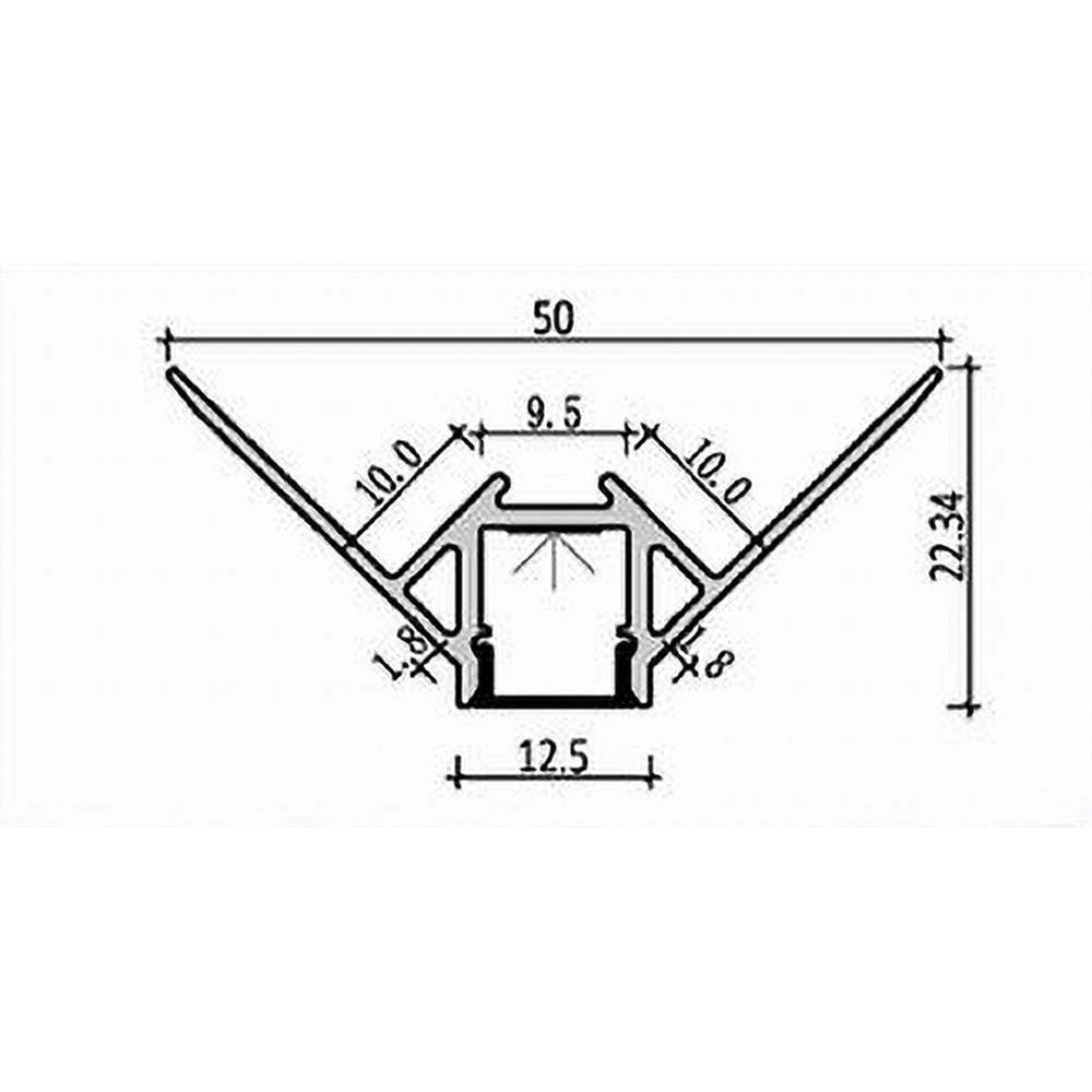 Trade Shop - Profilo In Alluminio 2 Mt Angolare Per Cartongesso Angolo A 90° Esterno Al-25 -