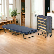 Brandina Fosca, Letto Pieghevole Materasso Incluso Made in Italy, Nero Jeans