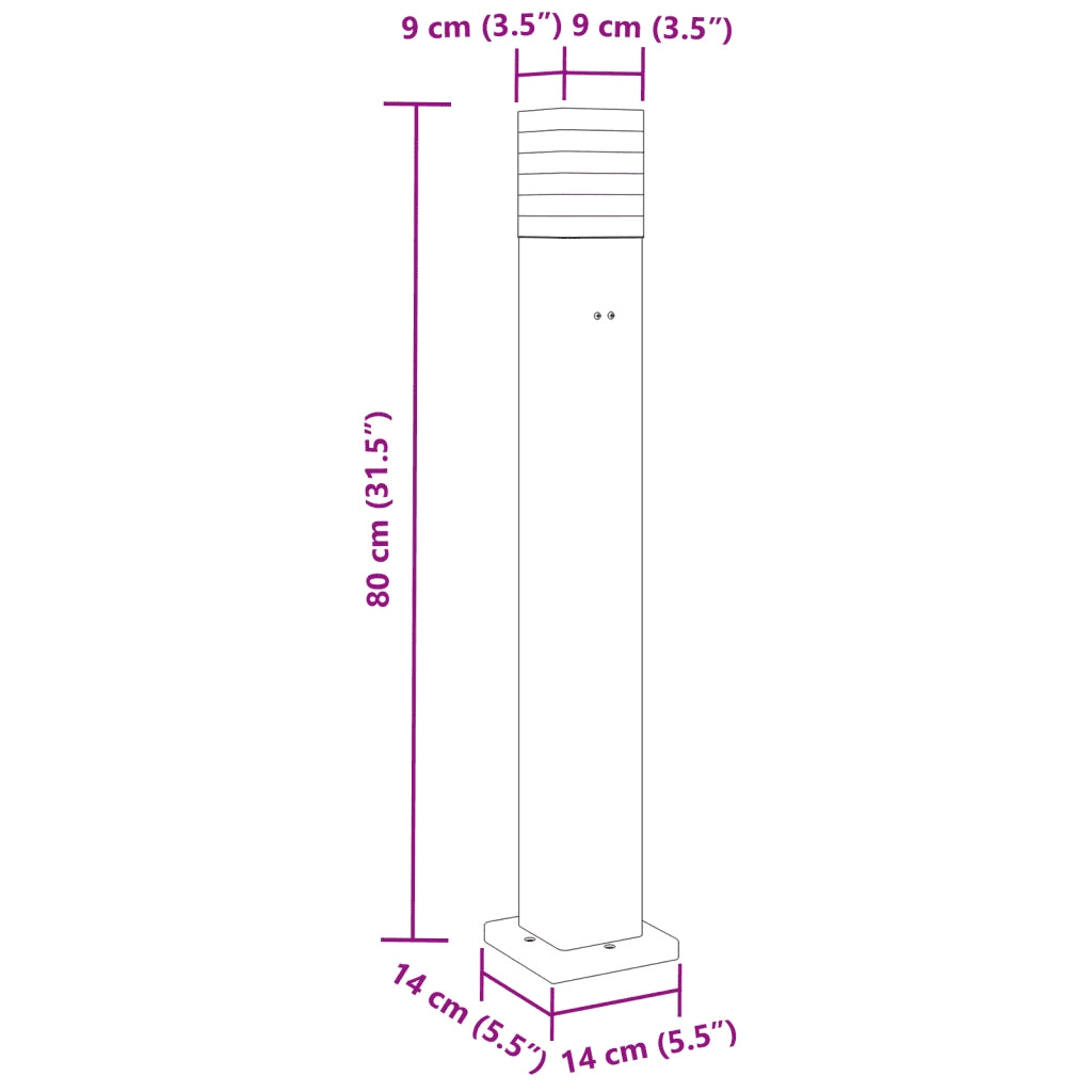 Lampada da Terra per Esterni con Presa Nera 80 cm Alluminio CFW8243890