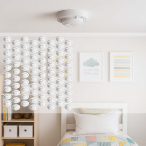 80x Rilevatore di fumo collegabili via radio Batteria da 80 anni e radio frequenza Allarme antincendio fotoelettrico da 880 dB per un'efficace protezione in appartamenti e case