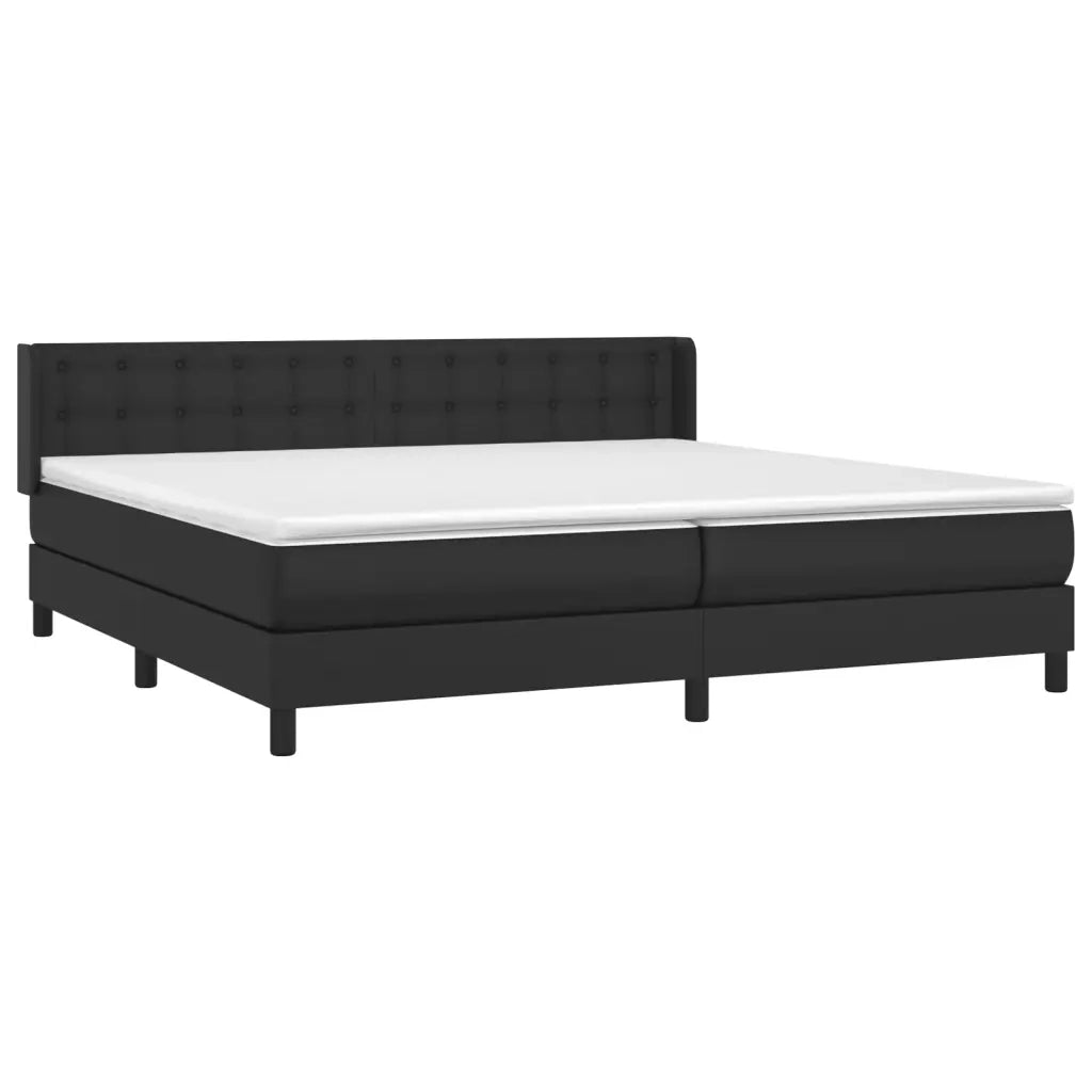 Giroletto a Molle con Materasso Nero 200x200 cm in Similpelle 3130799