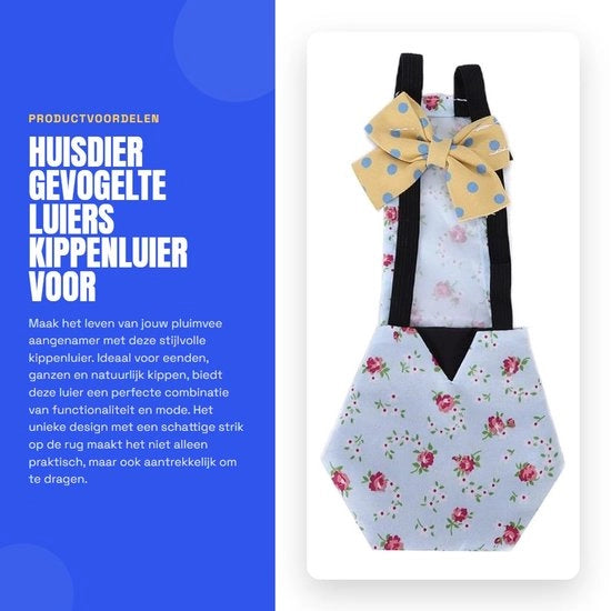 Abbigliamento per Polli - Luiers in Lana - Materiale Polyester - Disegno a Strisce - Comodo per gli Animali di Casa - Luiers per Polli