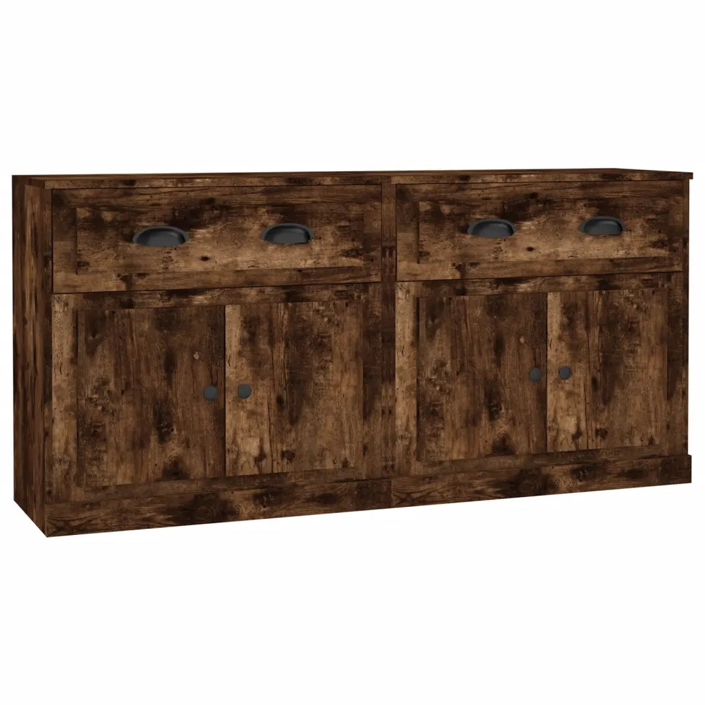 Credenze 2 pz Rovere Fumo in Legno Multistrato 3185268