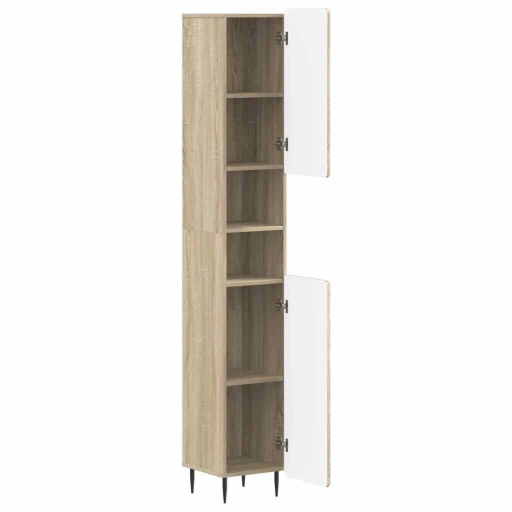 Armadio da Bagno con Ripiano Aperto ZWOLLE Rovere Sonoma 896377