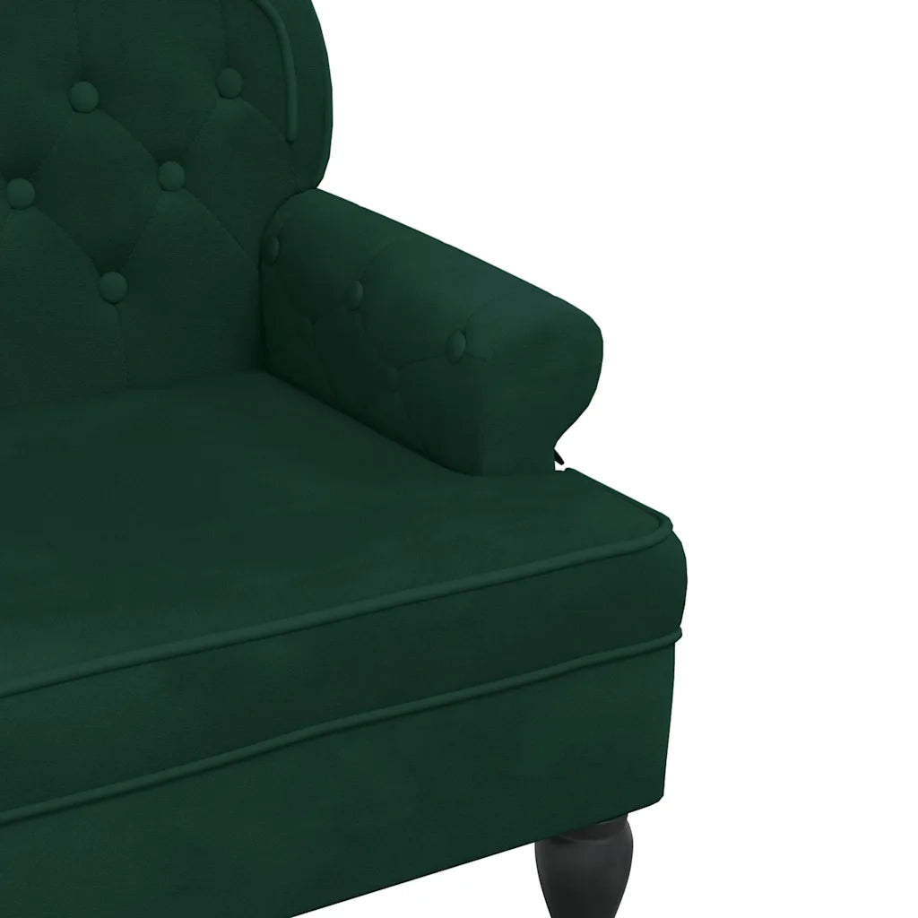 Panca con Schienale Verde Scuro 119,5x64,5x75 cm in Velluto CFW8086069