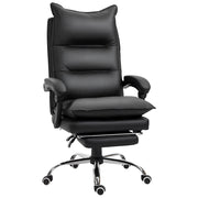 Sedia da ufficio ergonomica ¨C zephmum ¨C similpelle nera con poggiapiedi